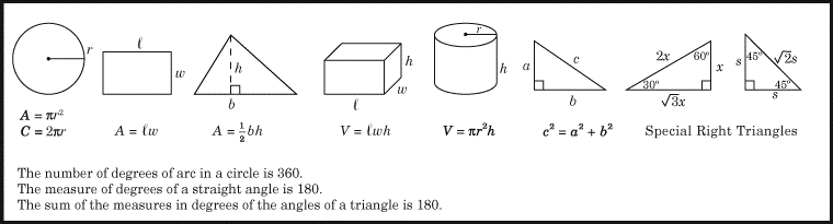 sat formula sheet