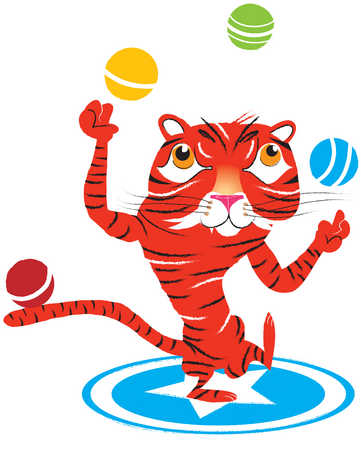 tiger juggling